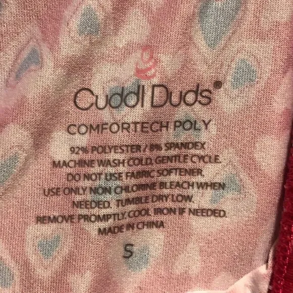 Cuddl Duds Hearts Comftech Poly 2-piece set, Small - Picture 7 of 7